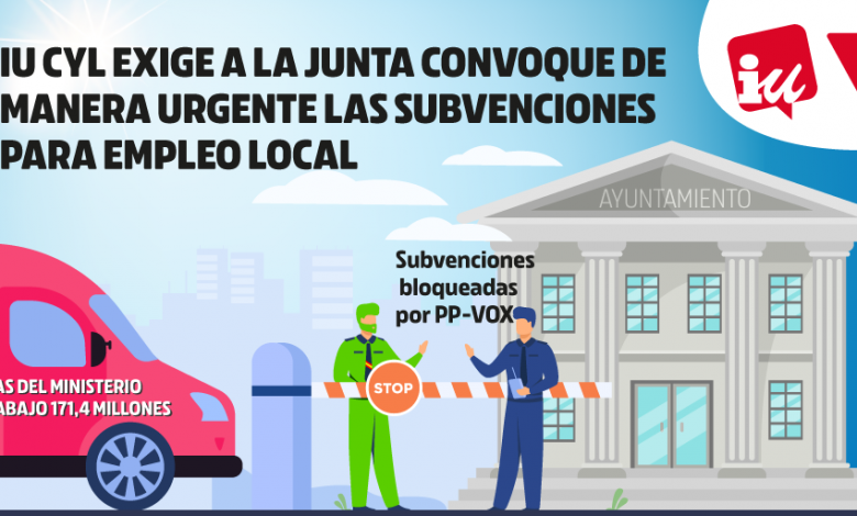 IU urge a la Junta a desbloquear las subvenciones de trabajo local